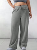 Pantaloni larghi in vita alta con cordino, pantaloni sportivi larghi e morbidi con gamba dritta, adatti per esterni