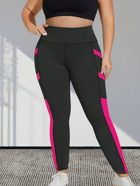 Leggings Sportivi Con Tasche, Pantaloni Ampi Va Alta Da Donna Per - Foto 6