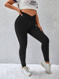 Taglie Forti Leggings monocolore fasce in vita vita
