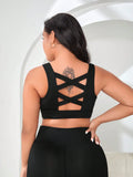 Reggiseni sportivi monocolore schienale incrociato