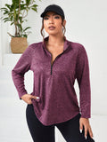 Maglia a maniche lunghe attillata con mezza chiusura lampo