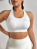 Reggiseno sportivo taglie forti con fibbia regolabile e design con schiena traforata