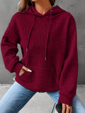 Felpa oversize da donna in tinta unita, stile minimalista, in maglia jacquard