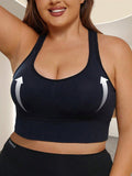Reggiseno sportivo senza cuciture con schiena a incrocio, taglie forti, a sostegno elevato, push-up imbottito