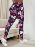 Leggings sportivi elasticizzati per taglie forti da donna, pantaloni da yoga, allenamento e palestra, con stampa a cuore, morbidi e confortevoli, lunghezza alla caviglia