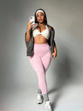 Leggings sportivi rosa per donne taglie forti