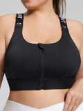 Reggiseno sportivo da donna, con stampa a lettere sulle spalline, design con schiena incrociata