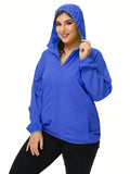 Giacca casual leggera da donna a tinta unita, con maniche lunghe, con cappuccio con zip, taglia oversize, in tessuto impermeabile e comprimibile, giacca parasole