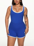 Tuta sportiva casual da tennis da donna con top a bustino, colore a contrasto, con inserto, schiena aperta incrociata, crop top, adatta anche a taglie forti