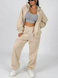 Tuta sportiva oversize da donna, giacca con cappuccio + pantaloni ampi, set sportivo