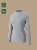 Felpa da donna taglie forti, design con colletto a chiusura lampo, adatto per fitness, attività all'aperto e layout