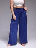 Pantaloni sportivi casual con vita in vita regolabile, taglia comoda, gamba ampia, con tasche