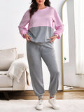 Set da due pezzi, felpa e pantaloni della tuta, taglie comode