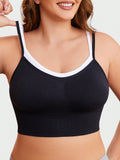 Reggiseno sportivo casual di moda con elastico e colore a contrasto per donne taglia curvy