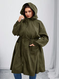 Cappotto lungo da donna taglie comode/curvy con vita arricciata