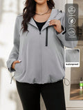 Giacca impermeabile da donna taglie forti, giacca sportiva casual a maniche lunghe
